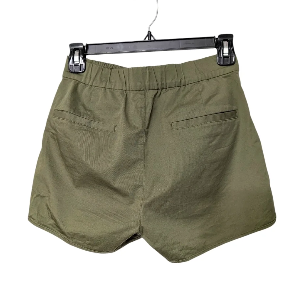 J. Crew Olive Green Pull On Shorts In Lightweight Chino‎ Women's Size XXS